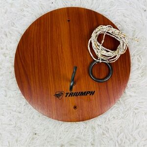 TRIUMPH hook & ring wooden round man cave wall hanging ring toss game